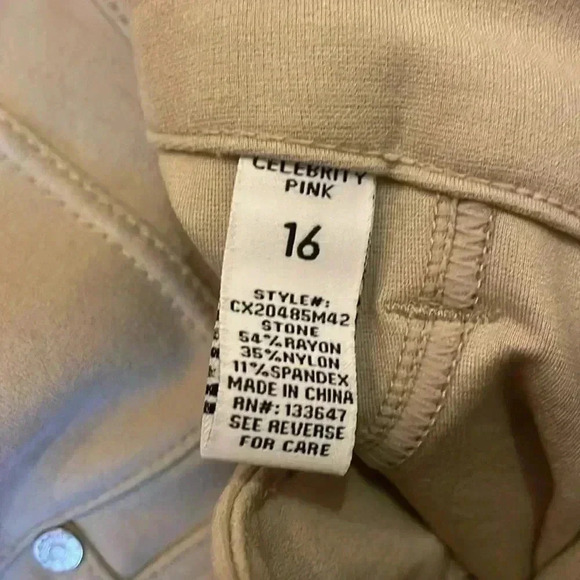 Celebrity Pink Women’s 16 Boot Cut High Waist Tan Beige Pants - Picture 7 of 9